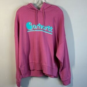 Carhart Pink Graphic Hoodie Size XL Loose Fit